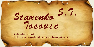 Stamenko Tošović vizit kartica